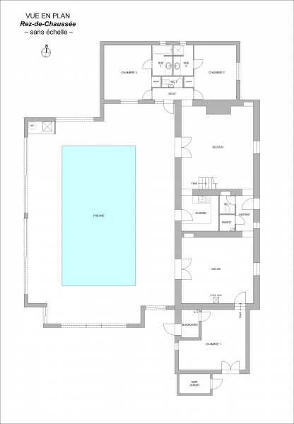 Plan Maison 394 m² St Denis la Chevasse